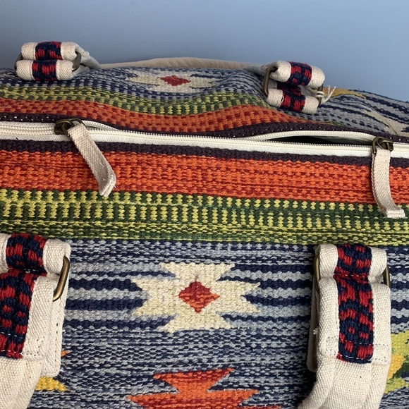 Handmade Southwestern Aztec Tribal Print Duffel Bag - Picture 9 of 10